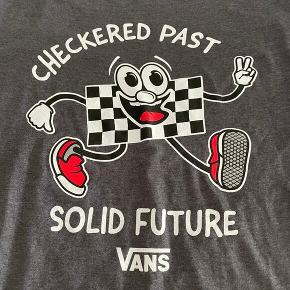 Vans Solid Future SS Skater Graphic T Shirt Heather Graphite Blk Wht Sz S NWT - Picture 6 of 7